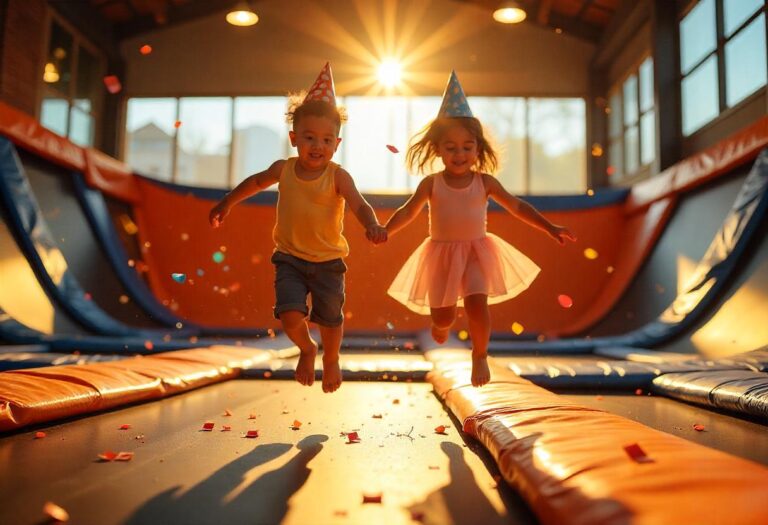Salón de Fiestas con Trampolines y Salón de Fiestas Cristal. Encuentra el lugar ideal para tu celebración.