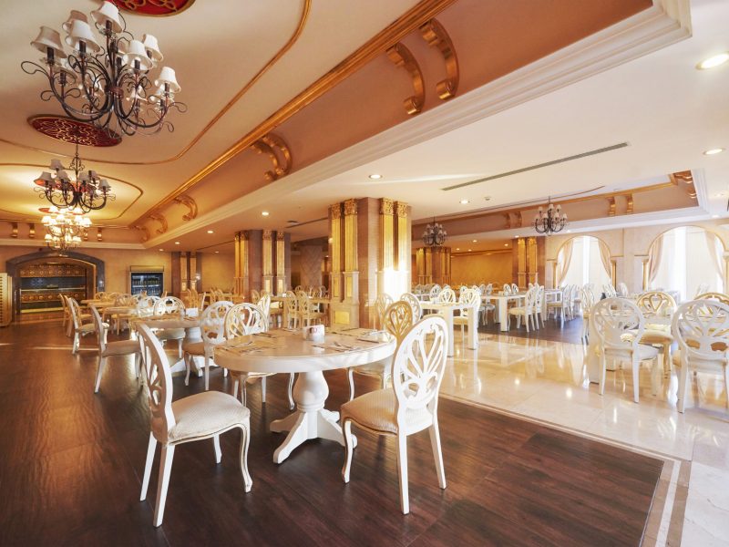 New and clean luxury restaurant in European style. Amara Dolce Vita Luxury Hotel. Resort. Tekirova-Kemer. Turkey