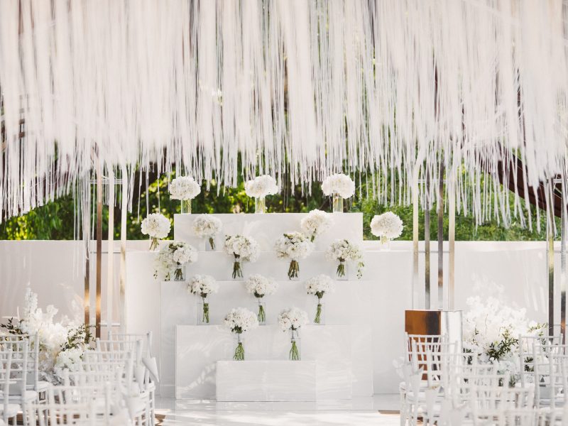 wedding ceremony in white style