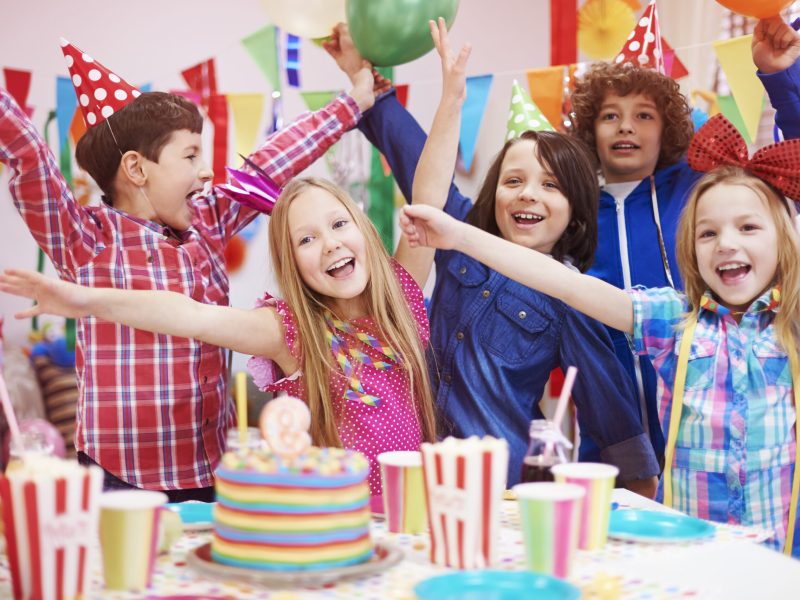 Sharing of happiness with friends on the party