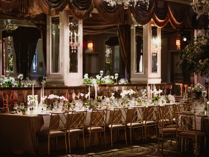 Beautiful view in the restaurant with set the table
