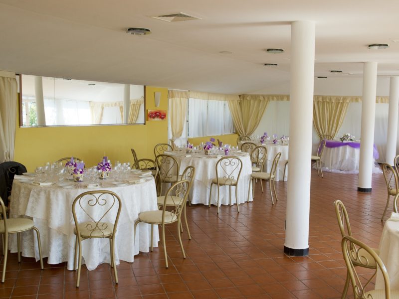 Table furnished inside a restaurant